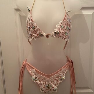Custom Lace & Crystal Bikini