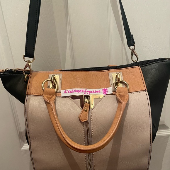 Colorblock Structured Satchel Crossbody Handbag