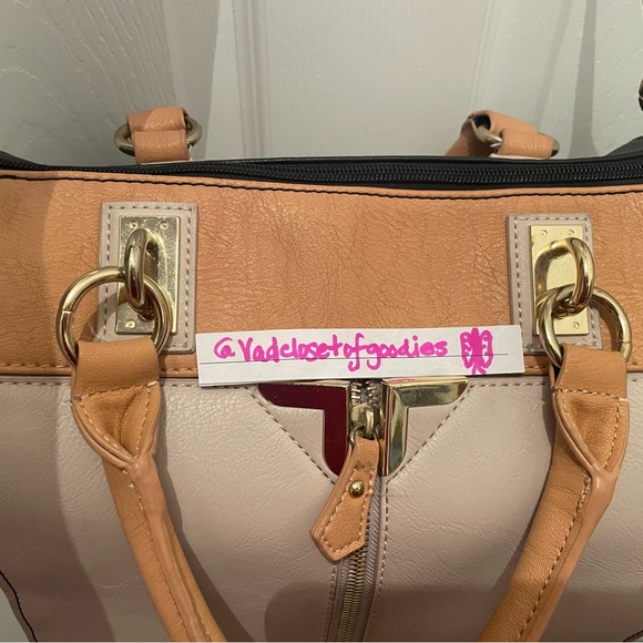 Colorblock Structured Satchel Crossbody Handbag - Image 2